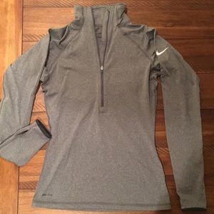 Nike Pro dri-fit half zip pullover in grey